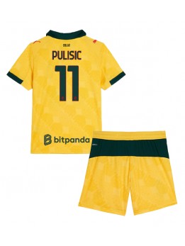 Billige AC Milan Christian Pulisic #11 Tredjedraktsett Barn 2025-26 Kortermet (+ Korte bukser)